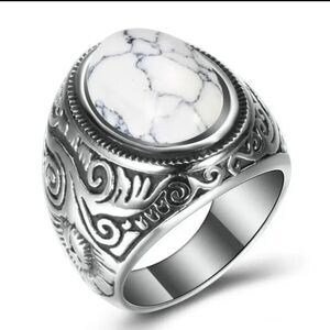 Bohemian Marble Stone Vintage Rings